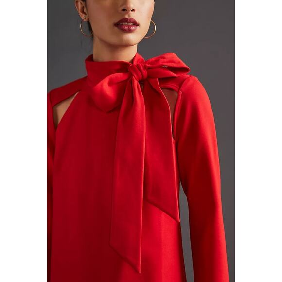 Maeve Neck Tie Shift Mini Dress size large - Picture 2 of 13